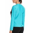 thumbnail image 4 of Sociala Women's Color Block Rash Guard Long Sleeve Zipper Swim Shirt UPF 50+, 4 of 6