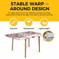 thumbnail image 4 of Grey Red Christmas Table Cloths for 3 Foot Rectangle Tables, Xmas Tree Snowflake Winter Patio Waterproof Elastic Fitted Tablecloths, Washable Rectangular Table Cover for Camping, 4 of 8