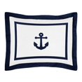 thumbnail image 1 of Sweet Jojo Designs Standard Pillow Sham for Navy and White Anchors Away Nautical Bedding, 1 of 1