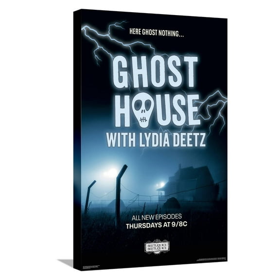 Beetlejuice Beetlejuice - Ghost House One Sheet Canvas Wall Poster, 14.725" x 22.375"