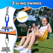 Sportspower Brooklyn Wooden Swing Set with 3 Swings, Great for Kids Aged 3-8