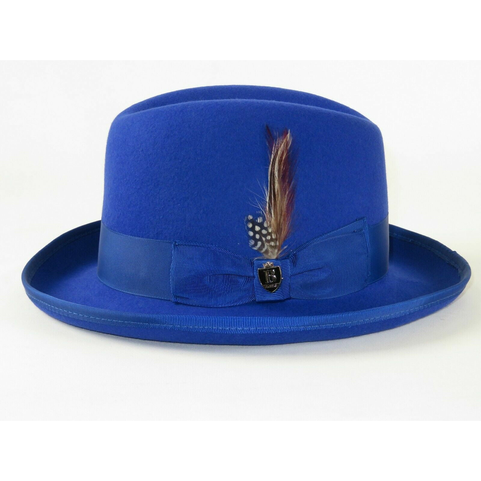 Men Bruno Capelo Dress Hat Australian Wool Homburg Godfather GF108 Royal Blue