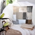thumbnail image 3 of 26x26 Pillow Covers Set of 2, Modern Brown Beige Throw Pillow Covers Decorative Couch Cushion Case, Grey White Color Blocks Microfiber Square Pillowcases for Bedroom Car Living Room, 3 of 7
