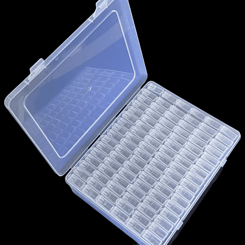 96/120Grid Capacity Bead  Craft Storage Box  96 Individual Compartments - Heavy-Duty Plastic  Lid  Beadwork, Painting, Embroider