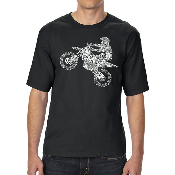 LA Pop Art Men's Tall and Long Word Art T-shirt - Freestyle Motocross - FMX