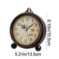 thumbnail image 3 of VBBHG Vintage Analog Alarm Clock, 6.10 x 5.31 x 1.77 inch Small Silent Desk Clock with Night Light, Battery Operated for Table, Bedroom, Bedside, Living Room, Gift Clock, 3 of 6