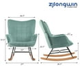 thumbnail image 5 of Fabric Upholstered Nursery Rocking Accent Chairs with High Backrest, Glider Rocker, Green, 5 of 7