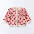 thumbnail image 5 of GYRATEDREAM Infant Baby Boy Girl Button Sweater Cardigan Jacquard Cable-Knit Spring Coat Long Sleeve Crewneck Cardigan for 2-3Y Pink, 5 of 8