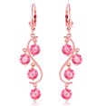 thumbnail image 2 of Galaxy Gold 14K Rose Gold 4.95 Carat Natural Pink Topaz Dangle Earrings - November Birthstone - Warmth & Prosperity - Fine Jewelry for Women, 2 of 3
