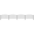 thumbnail image 5 of vidaXL Garden Fence Patio Privacy Screen Fence Wall with Spear Top Steel Black, 5 of 105