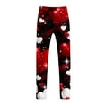 thumbnail image 4 of ZHOUCHANKIDS Men's Valentine's Day Printed Suit Set Two Piece Formal Attire with Rose Design Jacket and Trousers Red M, 4 of 6