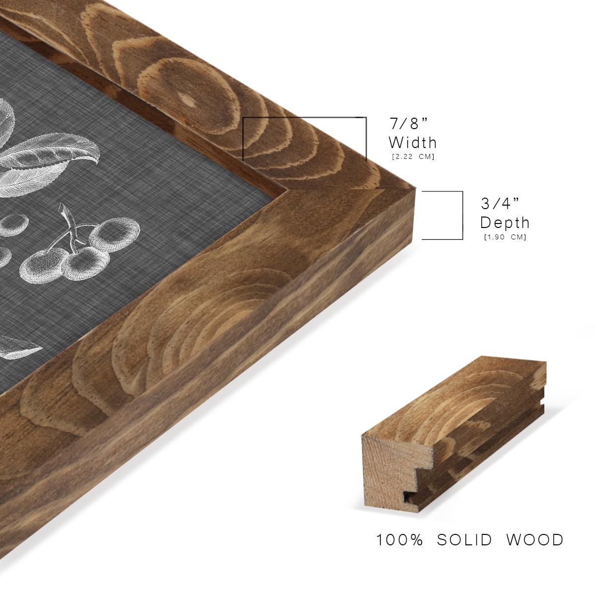 Graphic Foliage VI - Framed Print w/glass - Walnut
