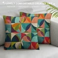 thumbnail image 3 of Creowell  Square Pillow Cushion Cover,Fashion Geometric Pattern in Mid-Century Modern Colors  Cushion Covers Home Decorative Throw Pillowcases, 3 of 5