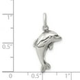 thumbnail image 2 of 925 Sterling Silver Solid Polished Oxidized Antiqued Dolphin Pendant Necklace 20x14mm Wide Pendant for Women, 2 of 2