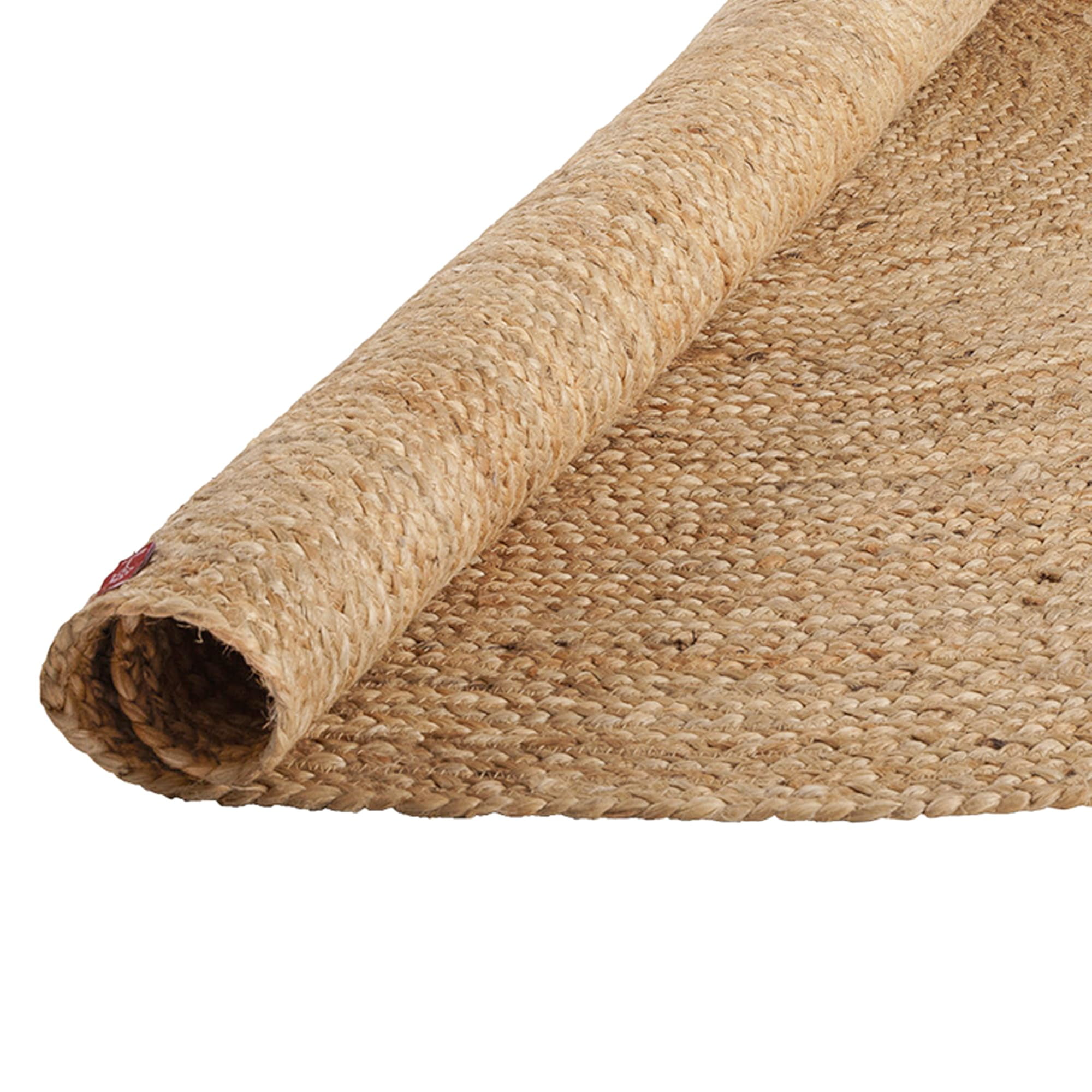 · REDEARTH · Round Area Rug - Hand Woven Braided 100% Natural Jute - Artisan Made Reversible Boho Jute Rugs for Bedroom - Kitchen - Living Room - Farmhouse - Aesthetic Home Decor (8' Feet - Natural)