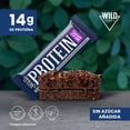 thumbnail image 3 of Wild Protein | Barras altas en prote&iacute;na | Vegana | Sabor chocolate amargo | Pack de 16 unidades | 14 g de prote&iacute;na | Sin az&uacute;cares ni grasa a&ntilde;adida | 45 g ca, 3 of 5