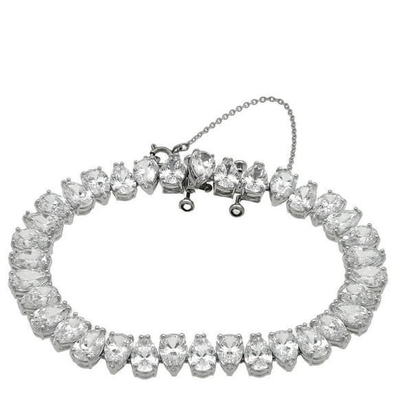 Swarovski Millenia White Rhodium Plated Pear Cut Millenia Bracelet