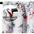 thumbnail image 3 of 2 Pack Blackout Window Valance, 18 Inches Long Kitchen Window Curtains Over Sink Rod Pocket Pattern Valance for Bathroom Bedroom Living Room, Red & Grey, 3 of 6
