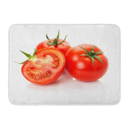 GODPOK Food Green Tomato Juicy Rape on The White Red Cut Fresh Rug Doormat Bath Mat 23.6x15.7 (Best Way To Store Cut Tomatoes)