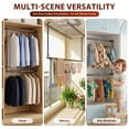 thumbnail image 5 of Wekvgz Hanging Closet Rod Adjustable Extendable Stainless Steel Clothes Hanger with 50 lbs Load Capacity 40.5-71cm Length and 43-73cm Height Telescopic Organizer for Wardrobe Balcony, 5 of 12