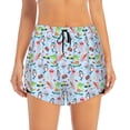 thumbnail image 2 of Pofeuu Cartoon Animals Print Women's Athletic Shorts Running Workout Shorts Tummy Control Quick Dry Gym Shorts with Pockets Double layer sports shorts-Small, 2 of 7