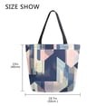 thumbnail image 5 of FORMRS Womens Canvas Tote Bag with Zipper Inner Pocket Shoulder Handbag, Pink Stripes, 5 of 7