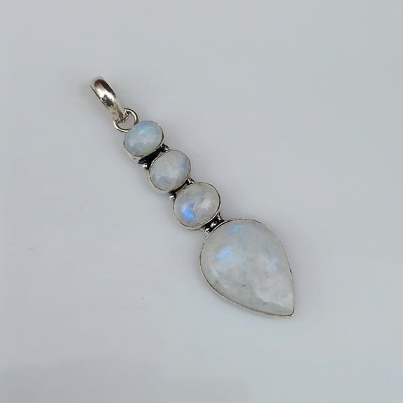 Moonstone Pendant 925 Sterling Silver Natural Gemstone Handmade Boho Pendant Jewelry Gift For Her