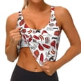 thumbnail image 3 of Balery Red Food Pattern Racerback Sports Bras for Women - Padded Seamless High Impact Support for Yoga Gym Workout Fitness-XX-Large, 3 of 8