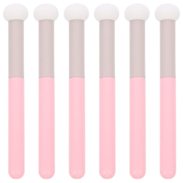 6 brochas cosméticas, brocha de esponja de maquillaje con forma de hongo, brocha de esponja correctora con mango