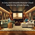 thumbnail image 6 of Linsy Home 157" Cloud Modular Sectional Sofa for Living Room, U-Shaped Cloud Sofa Couch with Corduroy Fabric, 4 Seat Oversized Couch with 2 Movable Ottomans, Beige, 6 of 11