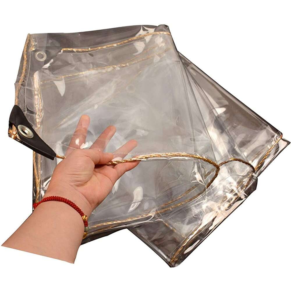 Crday Clear Tarpaulin, Waterproof PVC RipStop Clear Tarp with Metal
