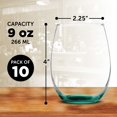 thumbnail image 5 of Stemless Wine Glass 9 oz. Set of 10, Bulk Pack - Great for Wedding Favors, Bachelorette Party Decorations, Party Favors, Color Bottom - Green, 5 of 5