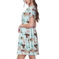 thumbnail image 2 of Easygdp Cute Pug Dogs para Vestido Transpirable de Mujer, Vestido Suelto de Manga Corta con Pliegues y Bolsillos para el Verano, 2 of 6