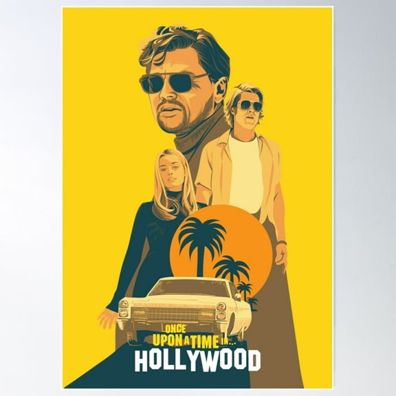 Once Upon A Time In Hollywood Abstract Illustration Poster Wall Art, Modern Wall Decor For Living Room Bedroom, 8x12 UNFRAMED