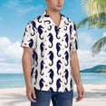 thumbnail image 3 of Bingfone Men's Short Sleeve Button Down Shirts Hawaiian Seahorses and Hearts Printed Beach Shirt, 3 of 7