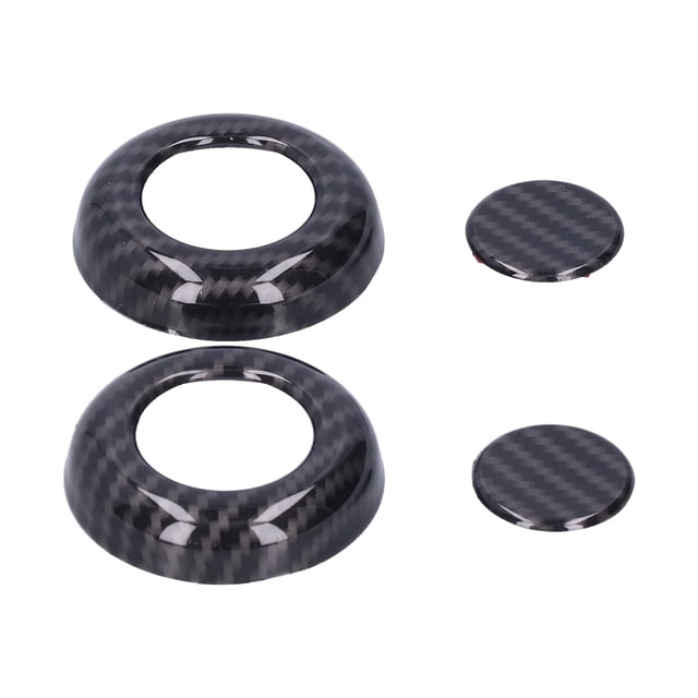 4 unids/set cubierta de anillo de botón de reposacabezas delantero estilo de fibra de carbono apto para Land Rover Defender 2020-2021