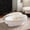 Cream White 043, variant on Cream White Scalloped Round Coffee Table Set: Nesting Design, Elegant Curved-Edge Shape for Cozy Living Room Styling, MDF, 46.46L x 26.77W x 15.55H inches