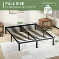 thumbnail image 2 of Full Size Bed Frame, 14" Height Classic Metal Platform Bed Frame Foundation with Under Bed Storage/No Box Spring Needed/Heavy Duty Metal Slats Support/Black, 2 of 10