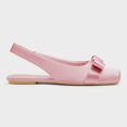 thumbnail image 2 of XYD Women Elegant Square Toe Bowtie Flats Elastic Slingback Strap Shoes Comfortable Dance Prom Date Sandals Size 6.5 Pink, 2 of 4