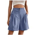 thumbnail image 2 of Women's 5" High Waisted Swim Board Shorts Quick Dry Beach Shorts with Pockets UPF 50+ Swimsuit Bottoms Loose Wide Leg Shorts, 2 of 6