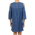 thumbnail image 2 of Glam Women's Tencel Cold Shoulder Mini Dress Indigo   US, 2 of 2