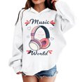 thumbnail image 2 of Shadoumai Kids Hoodies Girls Printed Pattern Long Sleeve Hoodie Pullover Tops with Pocket Cute Warmth Pullover Hooded Sweatshirt Children Fall Clothes for Girls, 2 of 5
