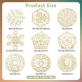thumbnail image 2 of 9Pcs 1.6×1.6 inch Sacred Geometry Metal Energy Stickers Flower of Life Orgone Pyramid Stickers Golden Stickers for Scrapbooks DIY Resin Crafts Phone & Water Bottle Decoration DIY, 2 of 9