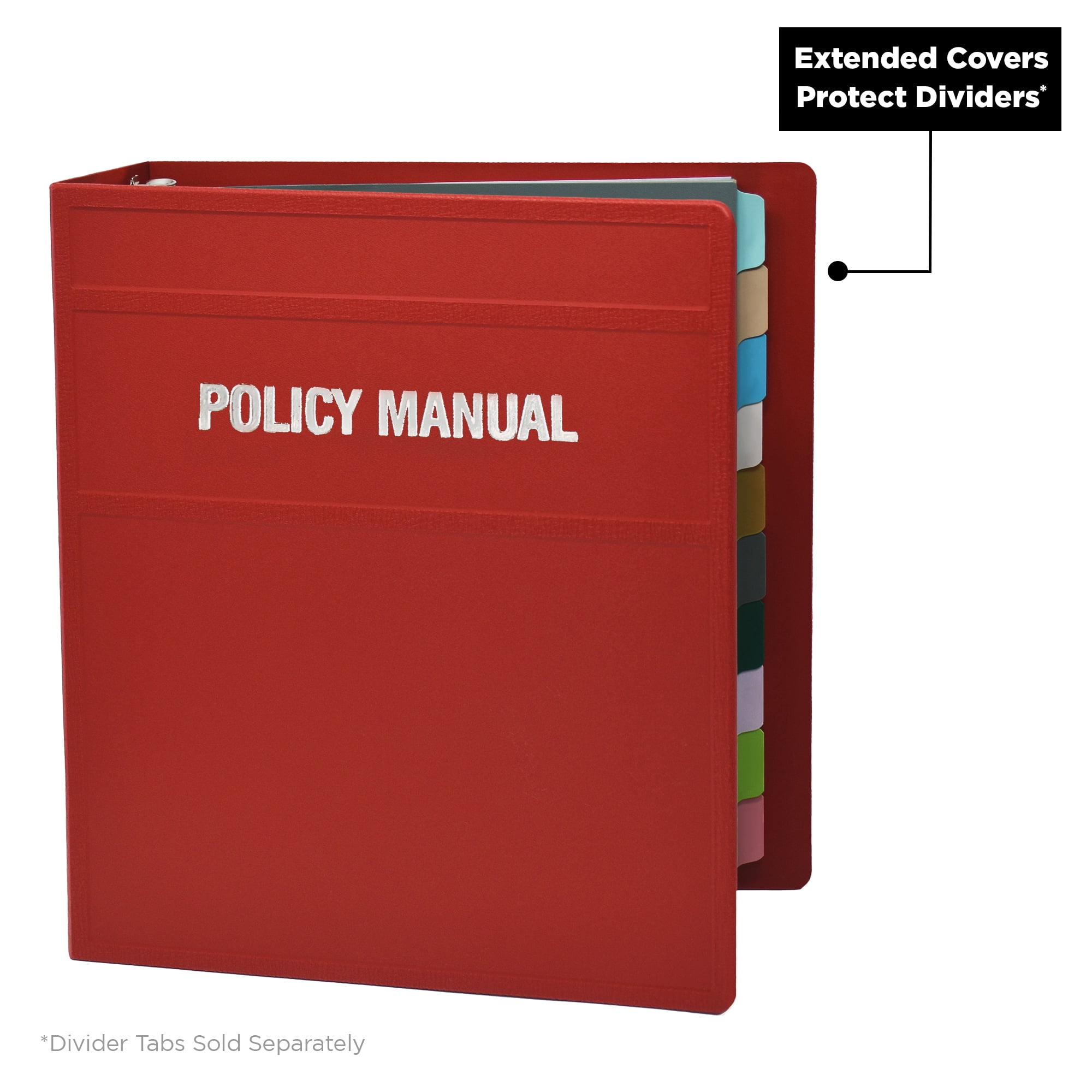Carstens 3-Inch Heavy Duty 3-Ring Binder for Policy Manuals - Side Opening, Brick Red