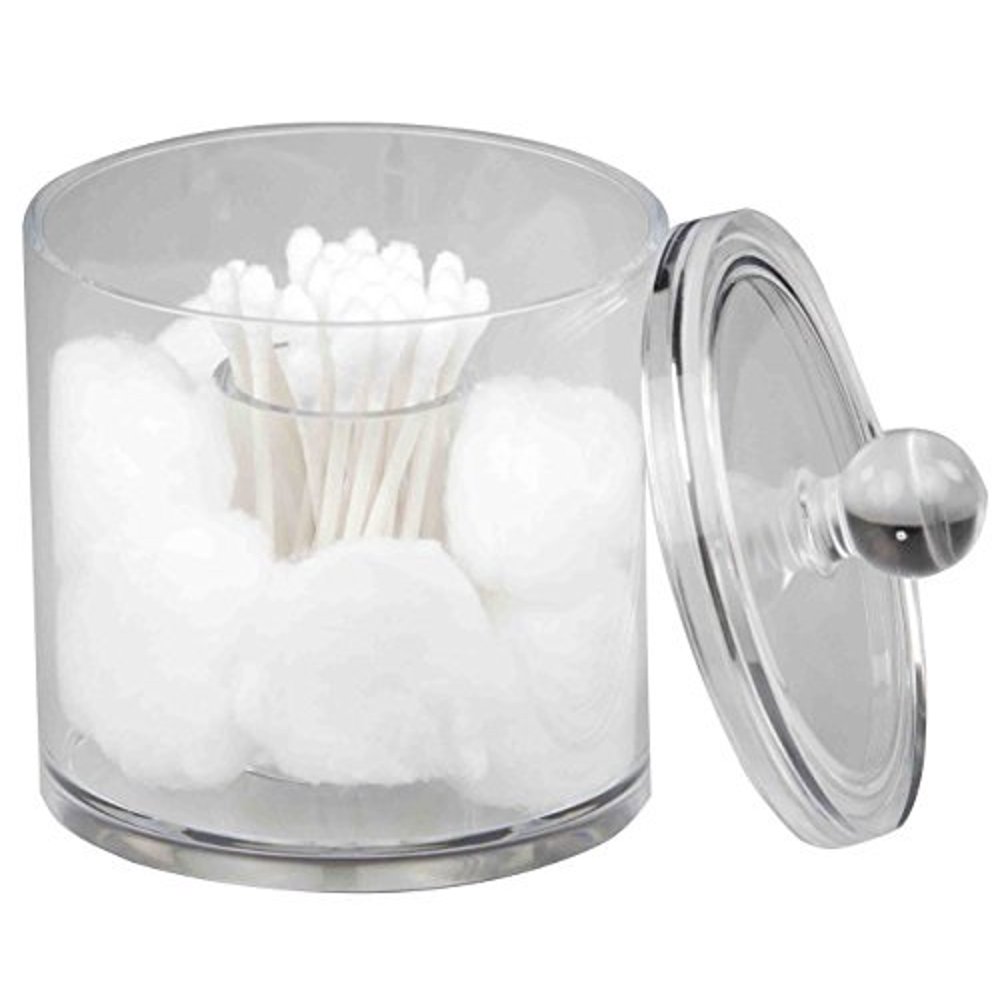 Home Basics Cotton Ball and Swab Holder, Acrylic