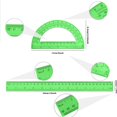 thumbnail image 2 of 2 Packs 12 Inch Plastic Ruler and 6 Inch Plastic Protractor Set Clear Math Geometry Set Classroom Set Angle Detector School Supplies Classroom Ruler Home Office Drawings (Green), 2 of 6