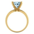 thumbnail image 4 of 2.5ct princess cut blue natural aquamarine 18k yellow gold Bridal Wedding Engagement Promise Anniversary Ring for Women size 8, 4 of 7