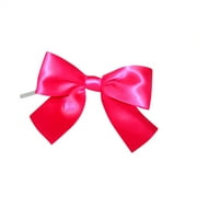 The Ribbon Roll - T5174-17509-4X3, Satin Twist Tie Bows - Jumbo Bows, Shocking Pink, 1-1/2 Inch, 50 Pieces