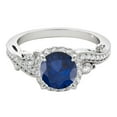 thumbnail image 3 of 1.50 Carats Diamond And Created Sapphire Engagement Ring In 10K Solid White Gold, 3 of 4
