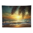 thumbnail image 5 of ONETECH  Ocean Tapestry for Bedroom Sunset Leaf Beach Palm Tree Wall Hanging Decor, een, 5 of 7